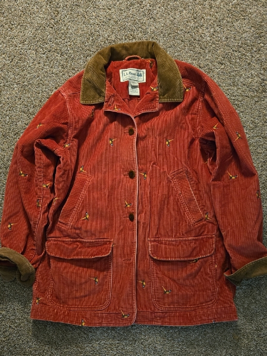 L.L. Bean Jackets & Blazers - L.L. Bean Women's Corduroy Embroidered Jacket with Brown Collar, Pheasant